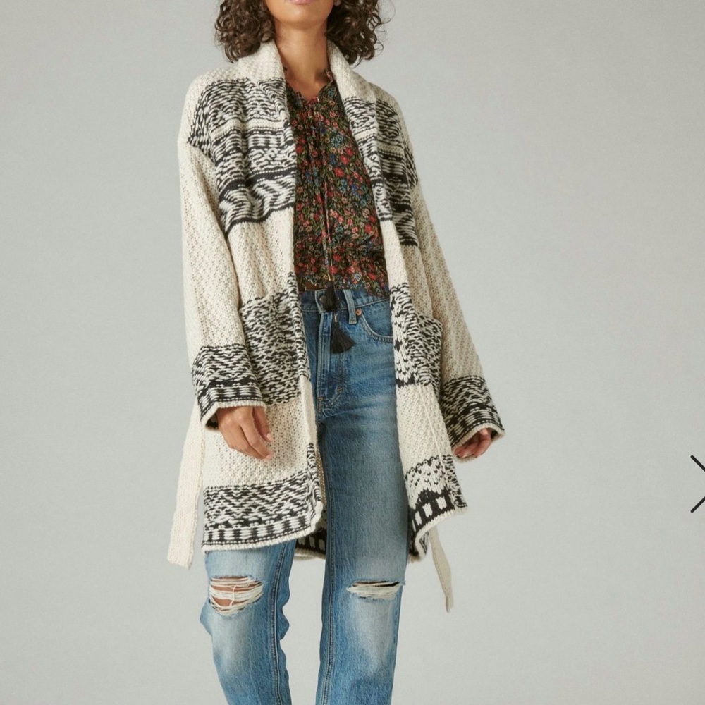 LUCKY BRAND Fair Isle Coatigan